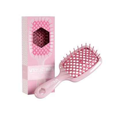 UNbrush Mini Pastel Detangling Hair Brush Peony Light Pink - New
