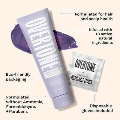 Overtone Smoky Lavender Hair Mask Semi-Permanent Hair Dye &amp; Color Conditioner- Vegan - New