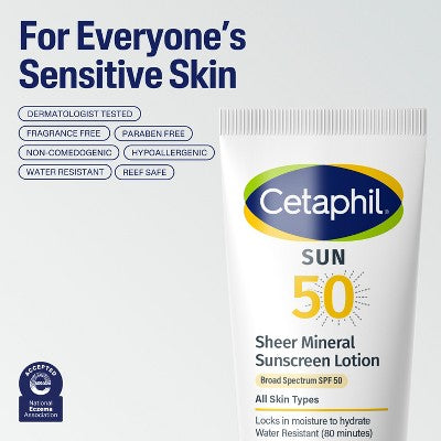 Cetaphil Sheer Mineral Face; Body SPF 50 3 fl oz - Imperfect Container by This is Beauty US