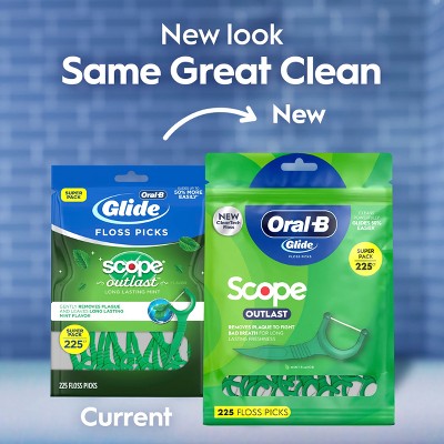 Oral-B Glide with Scope Outlast Dental Floss Picks Mint 225ct - New by This is Beauty US