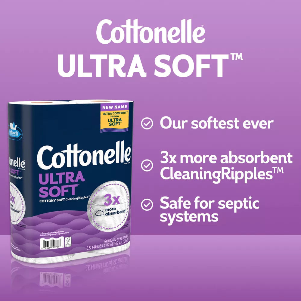 Cottonelle Ultra Soft Toilet Paper - 12 Mega Rolls  DestGlow