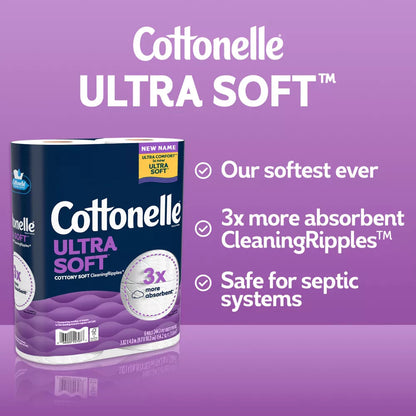 Cottonelle Ultra Soft Toilet Paper - 12 Mega Rolls  DestGlow