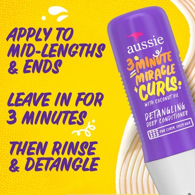 Aussie 3 Minutes Miracle Curls Detangling Deep Conditioner 8 fl oz - New by This is Beauty US