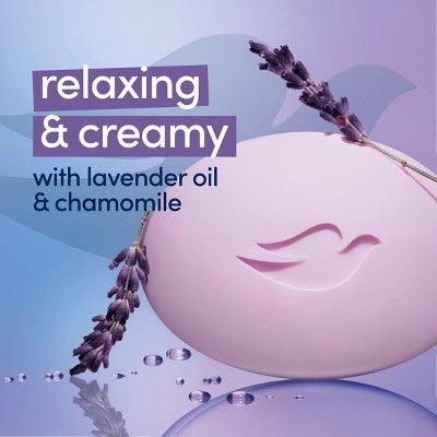 Dove Beauty Relaxing Bar Soaps Lavender Oil &amp; Chamomile 30oz/8pk - Imperfect Box by This is Beauty US