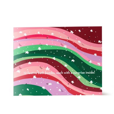 Da Bomb Bath Fizzers Bath Bomb Gift Set Rainbow Boxed Calendar Holiday Colors 12ct/18oz - Imperfect Box by This is Beauty US