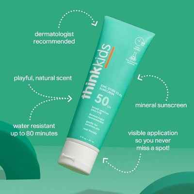 thinksport Kids Mineral Sunscreen Lotion SPF 50 3 fl oz - Imperfect Container