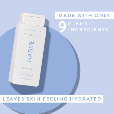 Native Body Wash for Women &amp; Men Cotton &amp; Lily Sulfate Free 18 fl oz - Imperfect Container by This is Beauty US
