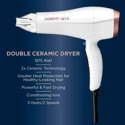 Conair Double Ceramic Hair Dryer 1875W - Imperfect Box by This is Beauty US
