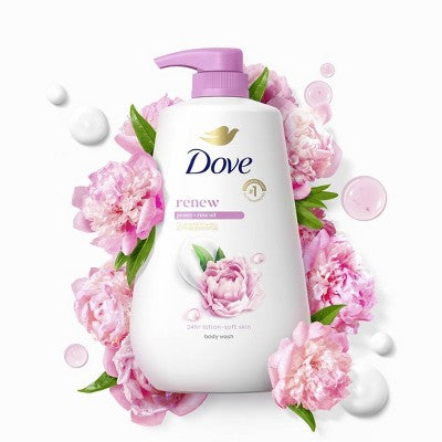 Dove Renew Body Wash Pump Peony &amp; Rose Oil Nourishing 24hr Lotion-Soft Skin 30.6 fl oz - Imperfect Container by This is Beauty US