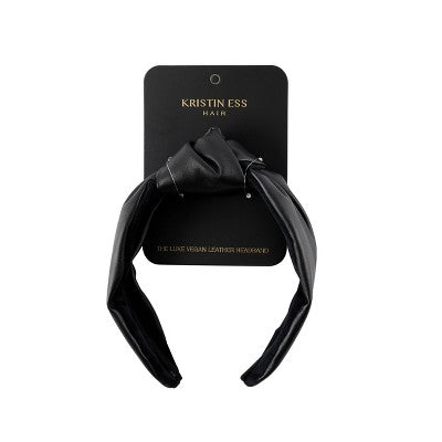 Kristin Ess The Luxe Vegan Leather Headband Black - Imperfect Box by This is Beauty US