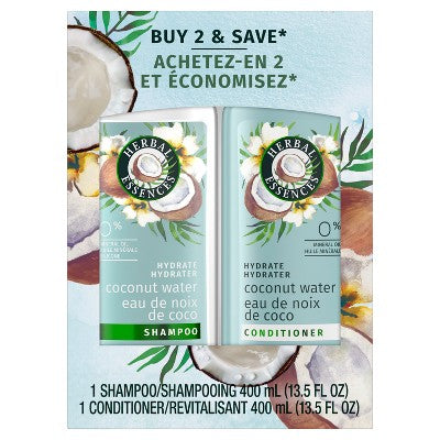 Herbal Essences Classic Hydrate Coconut Water &amp; Jasmine Moisturizing Shampoo and Conditioner Set 27 fl oz - New by This is Beauty US
