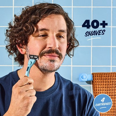 Dollar Shave Club 6-Blade Razor Refill Compatible with 4 and 6 Blade Handles 4ct Trial Size - Imperfect Box by This is Beauty US