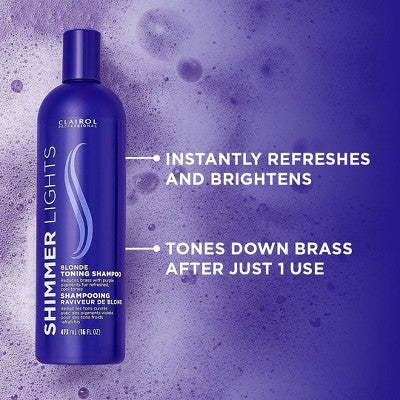 Clairol Professional Shimmer Lights Blonde Toning Shampoo 16 fl oz - Imperfect Container by This is Beauty US