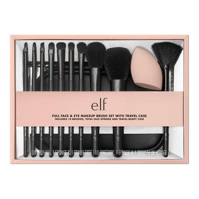 e.l.f. Full Face; Eye Makeup Brush Set With Travel Case 12pc - Imperfect Box by This is Beauty US