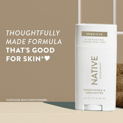 Native Sensitive Solid Deodorant for Men &amp; Women Sandalwood &amp; Shea 2.65oz - New by This is Beauty US