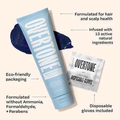 Overtone Smoky Sapphire Hair Mask- Semi-Permanent Hair Dye &amp; Color Conditioner Misty Turquoise for Brown &amp; Blonde Hair - New
