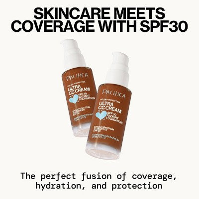 Pacifica Ultra CC Cream Radiant Foundation with SPF 17 Cool/Deep 1 fl oz - Imperfect Box by This is Beauty US