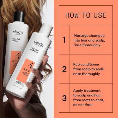 Nioxin System 4 Hair Thickening Colored &amp; Damaged Hair Shampoo &amp; Conditioner Kit 3ct - NEW