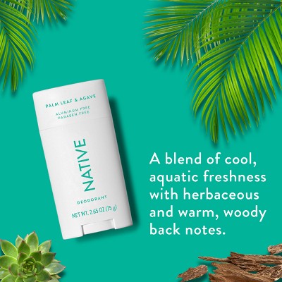 Native Solid Deodorant for Men &amp; Women Palm Leaf &amp; Agave Aluminum Free 2.65oz - New by This is Beauty US