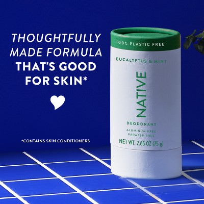 Native Solid Deodorant for Men; Women Eucalyptus; Mint Aluminum; Plastic Free 2.65oz - Imperfect Container by This is Beauty US
