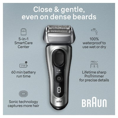 BRAUN SERIES 8-8567CC RECHARGEABLE WET &amp; DRY SHAVER + SMARTCARE CENTER - Imperfect Box