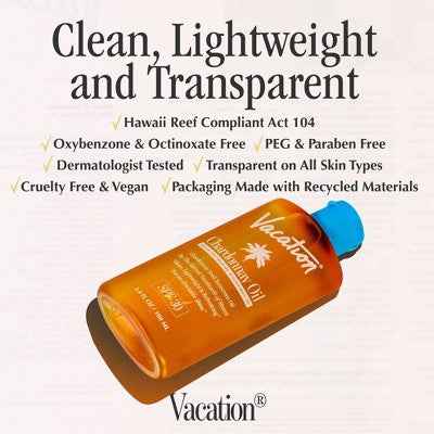Vacation Chardonnay Oil Sunscreen SPF 30 3.4 fl oz - New