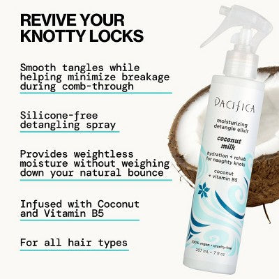 Pacifica Coconut Milk Leave on Detangling and Repair Spray 7 fl oz - New by This is Beauty US