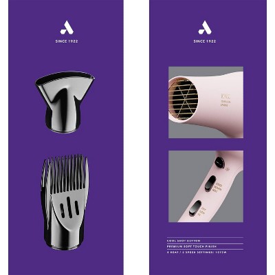 Andis Soft Touch Pro Dry Tourmaline Ionic Dryer Pink 1875 Watts - Imperfect Box by This is Beauty US