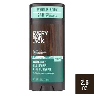 Every Man Jack All Over Solid Deodorant Coastal Surf 2.6oz - Imperfect Container