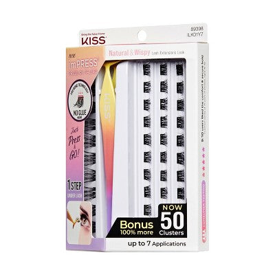 KISS imPRESS Press-On Self Adhesive Eyelashes Natural &amp; Wispy 50ct - Imperfect Box