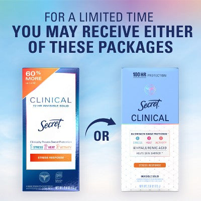 Secret Clinical Strength Invisible Solid Antiperspirant &amp; Deodorant 2.6oz - Imperfect Box