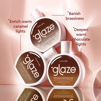 Glaze SuperGloss Color Conditioning Hair Gloss &amp; Toner Warm Cocoa Lights for Highlighted Hair 6.4 fl oz - New