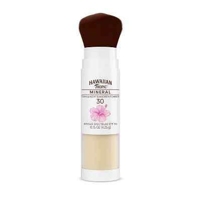 Hawaiian Tropic Mineral Skin Nourishing Sunscreen Powder Brush SPF 30 0.15oz - Imperfect Box