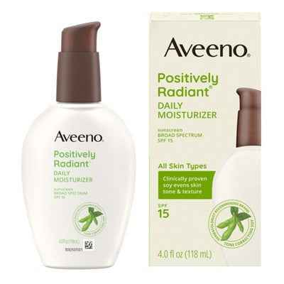 Aveeno Positively Radiant Daily Face Moisturizer SPF15 4oz - Imperfect Box