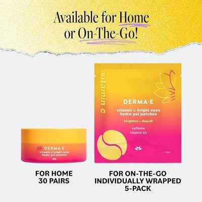 derma e Vitamin C Bright Eyes Hydro Gel Patches 60ct - New