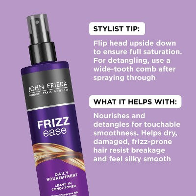 John Frieda Frizz Ease Daily Nourishment Leave-In Conditioner Spray for Frizz-Prone Hair 8 fl oz - Imperfect Container by This is Beauty US