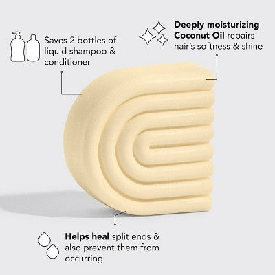 Kitsch Coconut Oil Deep-Moisturizing Solid Conditioner Bar 2.7oz - Imperfect Box by This is Beauty US