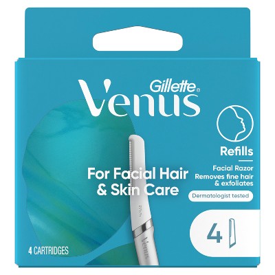 Venus for Facial Hair &amp; Skin Care Exfoliating Dermaplaning Razor Blade Refills 4ct - New