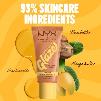 NYX Professional Makeup Buttermelt Glaze Skin Tint with SPF 30 Cashew Butta 1.01 fl oz - Imperfect Container by This is Beauty US