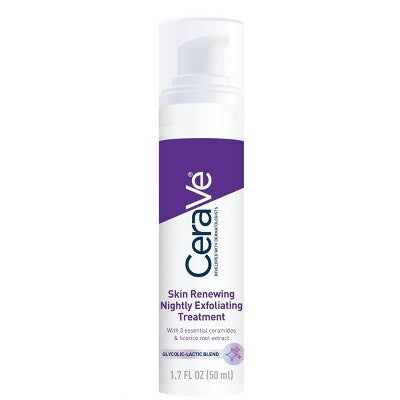 CeraVe Skin Renewing Nightly Exfoliating Treatment Glycolic Acid Face Serum 1.7 fl oz - New by This is Beauty US