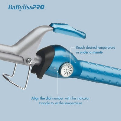 BaBylissPRO Nano Titanium Spring Curling Iron Blue 1.5" - Imperfect Box by This is Beauty US
