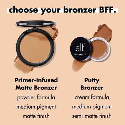 e.l.f. Primer-Infused Matte Bronzer Fresh Tan 0.35oz - New