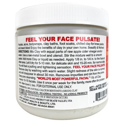 Aztec Secret Indian Healing Clay Deep Pore Cleansing Face &amp; Body Mask, Natural Calcium Bentonite Clay 15.5oz - New