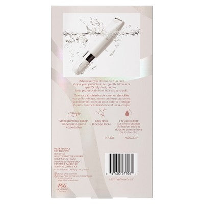 Venus for Pubic Hair &amp; Skin Gentle Trimmer + 1 Attachment Comb 2pk - Imperfect Box