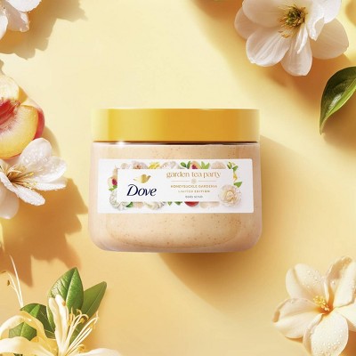 Dove Beauty Garden Tea Party Body Scrub Honeysuckle Gardenia Limited Edition 15oz - Imperfect Container by This is Beauty US