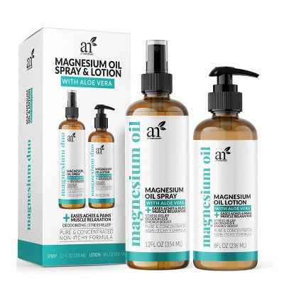 artnaturals Magnesium Oil Spray and Body Lotion Duo 2ct - New