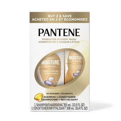 Pantene Pro-V Daily Moisture Renewal Shampoo and Conditioner Bundle 22.4 fl oz - Imperfect Box by This is Beauty US