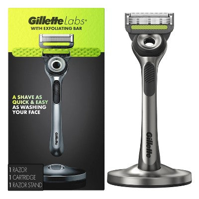 Gillette Labs Exfoliating Bar Razor + 1 Razor Blade Refill &amp; Premium Magnetic Stand - Imperfect Box
