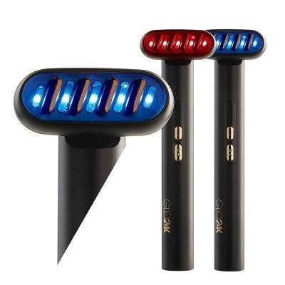 GLO24K 6-in-1 Beauty Therapy Wand for Face Eyes and Neck - New