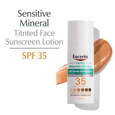 Eucerin Sensitive Tinted Mineral Face Sunscreen SPF 35 1.7 fl oz - Imperfect Box